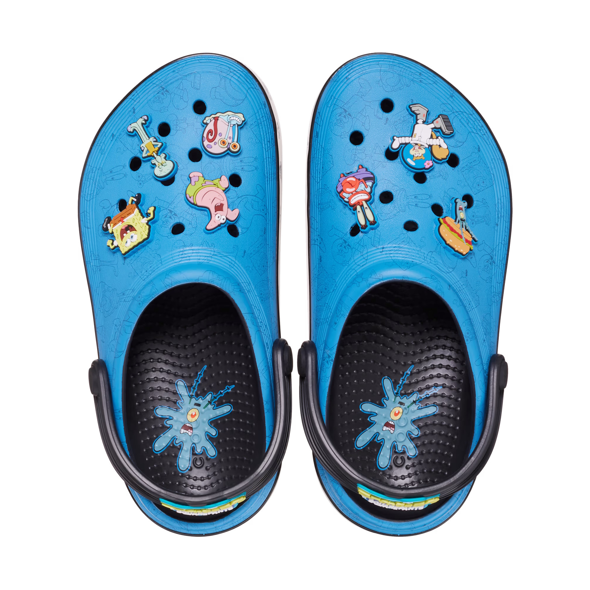 Saboti Crocs Spongebob Multi Off Court Clog Kids Negru - Black - imagine 7